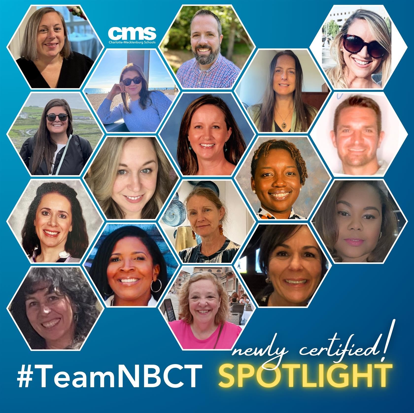 Collage of CMS educators who earned their National Board Certification